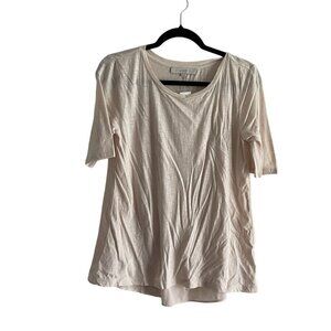 Ann Taylor Loft Women XS Pale Pink Short Sleeve Chiffon Back Hi/Lo T-Shirt NWT
